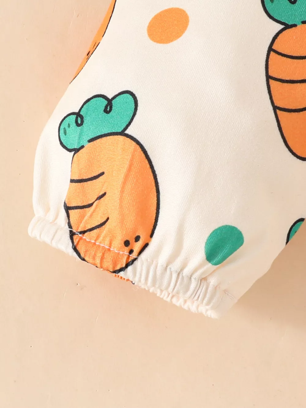 Children's Carrot Print Bodysuit and Pants Set with Headband, image 9