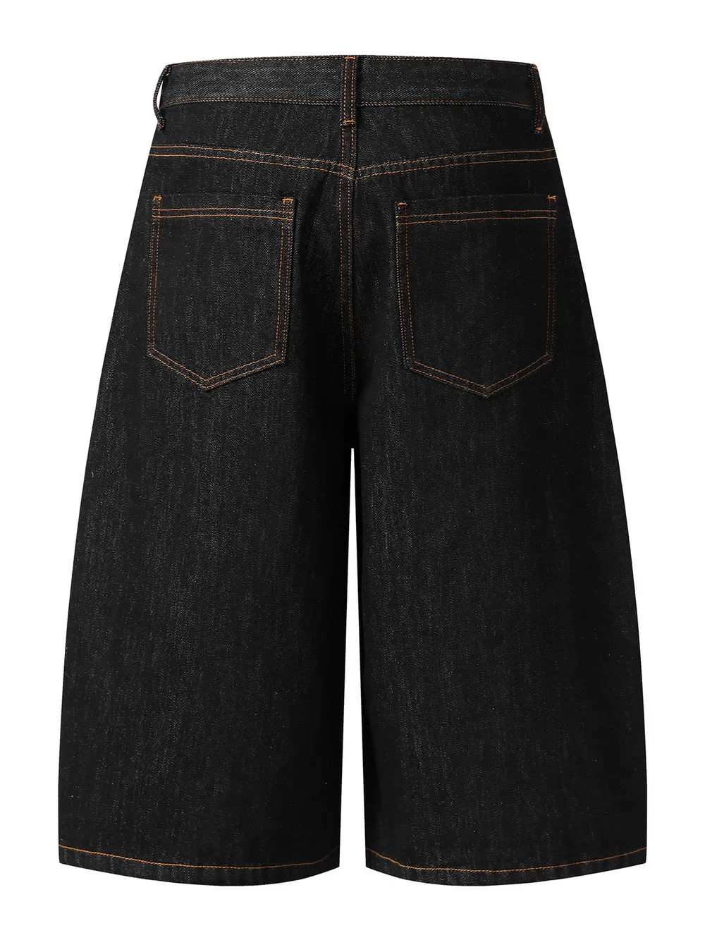 Men's Wide Leg Denim Shorts with Embroidered Pocket Detail, image 3