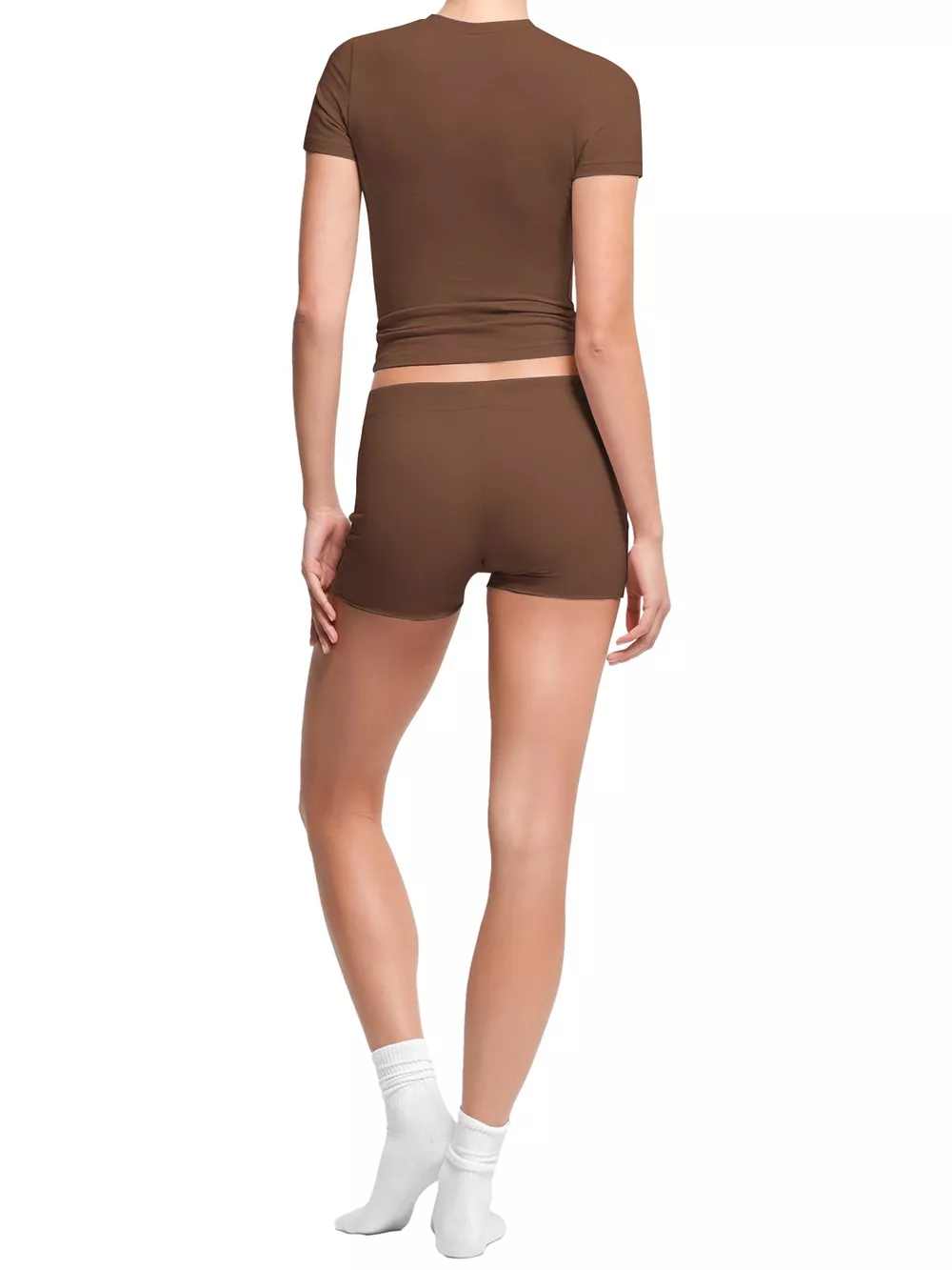 Mock Neck Crop Top and Drawstring Shorts Set, image 6