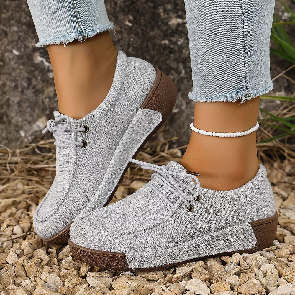 Round Toe Lace-Up Sneakers, image 8