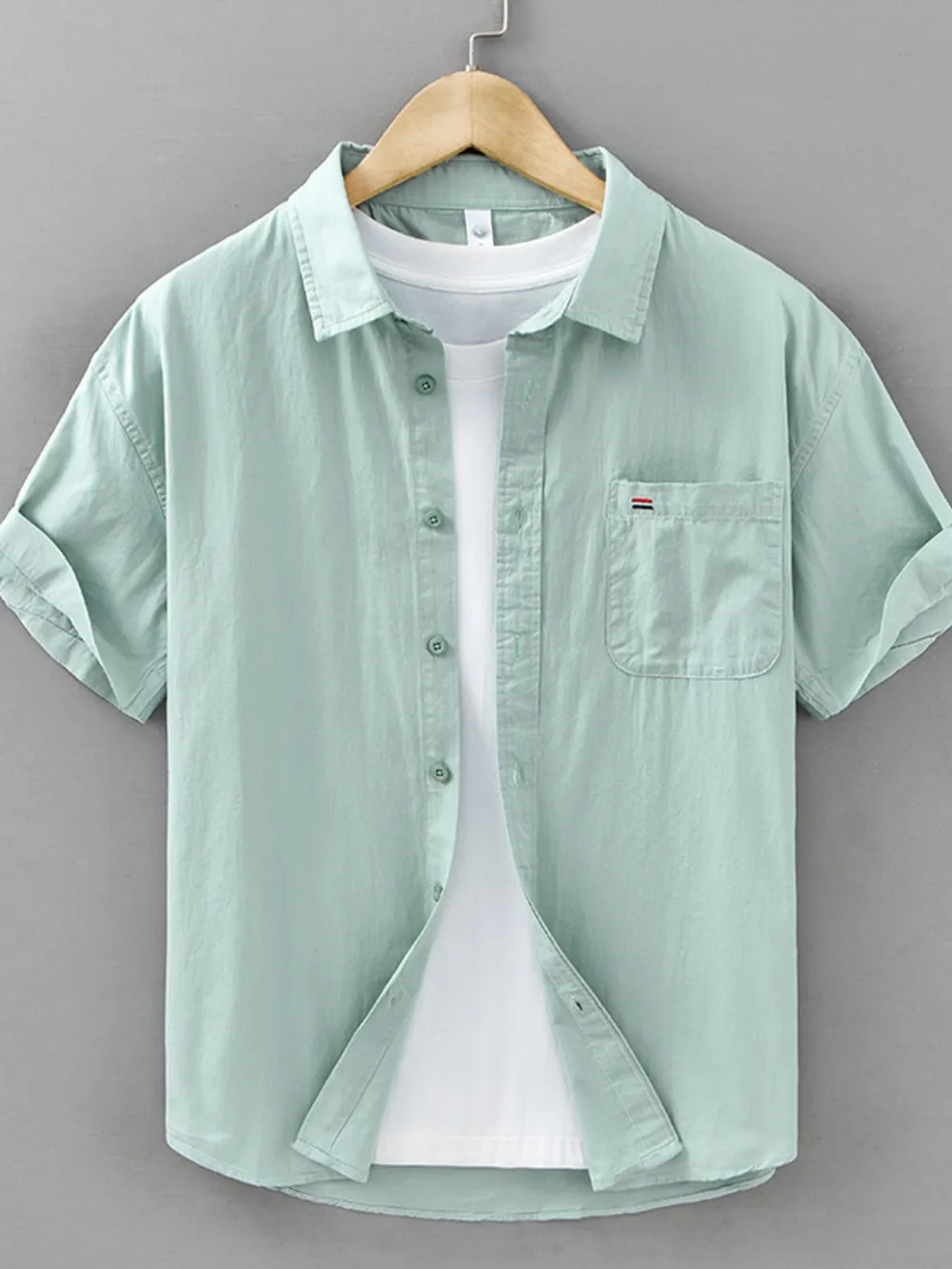 Men's Plus Size Plaid Button Up Short Sleeve Shirt, image 2