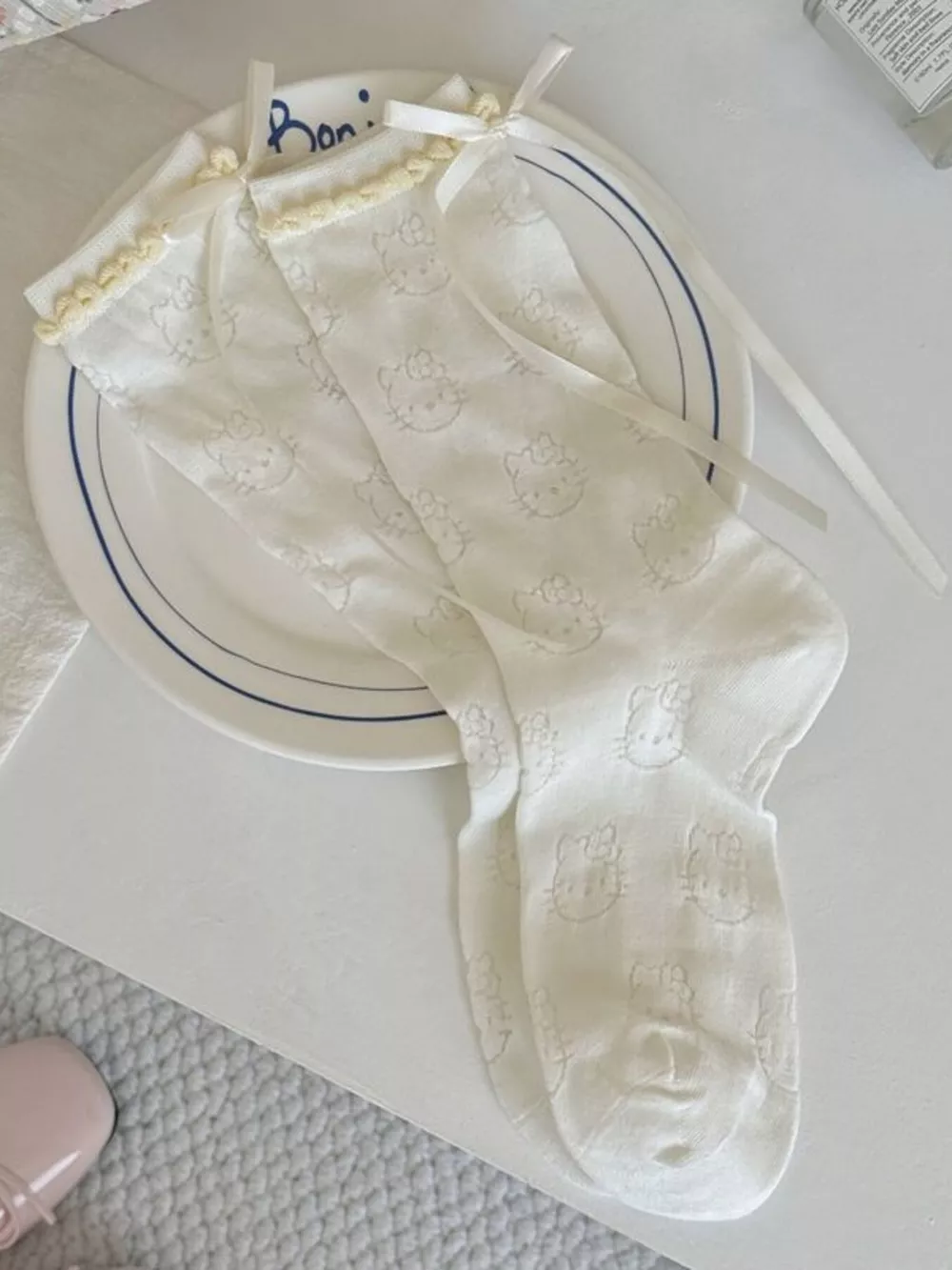 Ribbon Bow Knit Socks, image 5