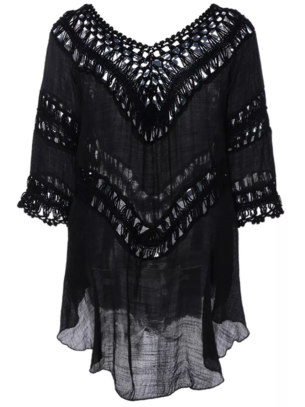 Crochet Trimmed Flowy Cover Up Dress, image 15