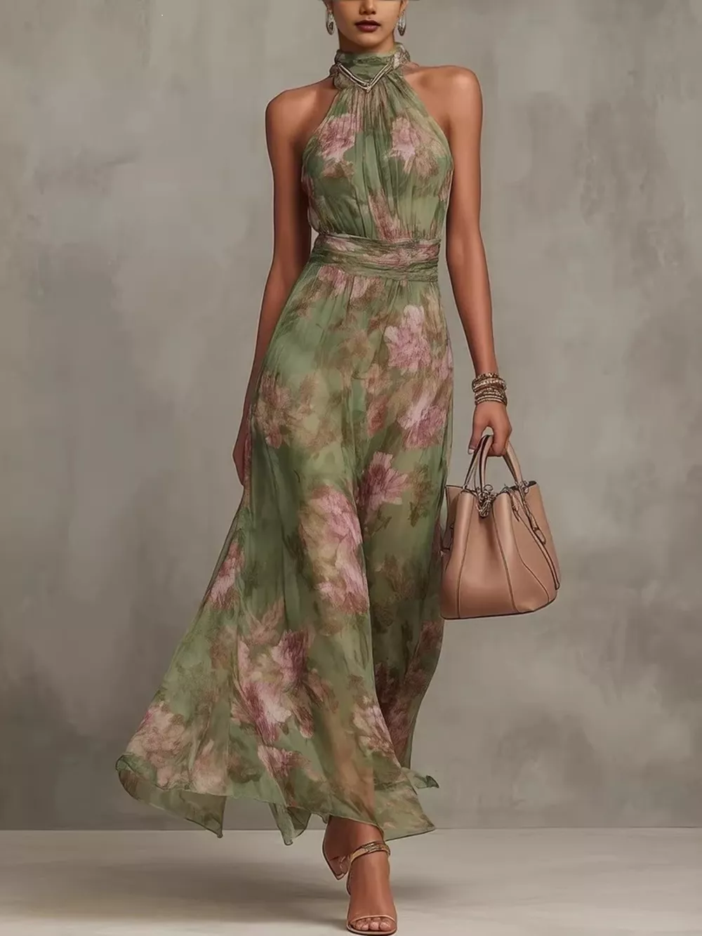 Full Size Floral Print Sleeveless Maxi Dress Plus Size, image 2