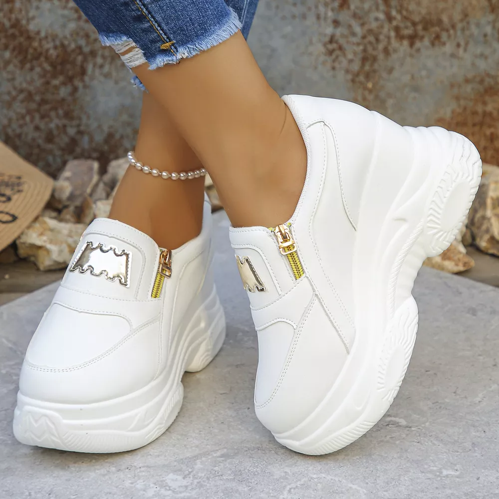 Round Toe Platform Sneakers, image 4