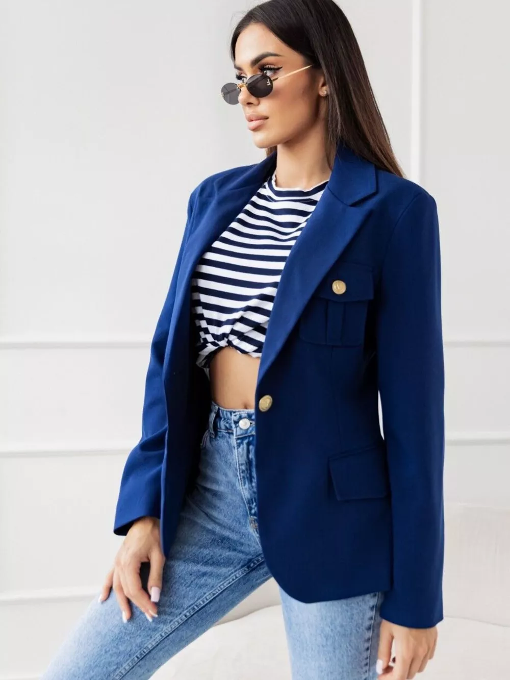 Lapel Collar One Button Blazer, image 10