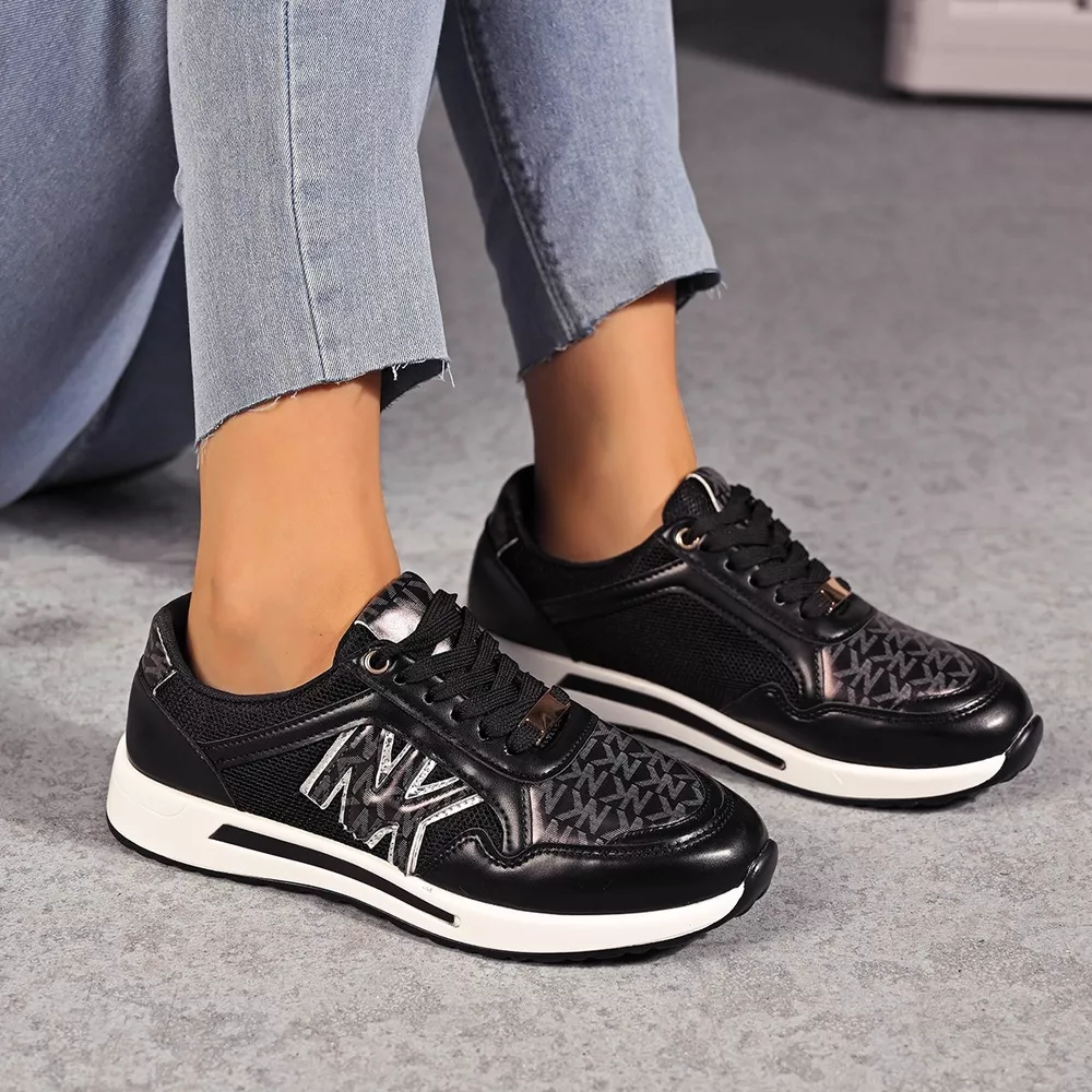 Lace Up Round Toe Sneakers, image 2