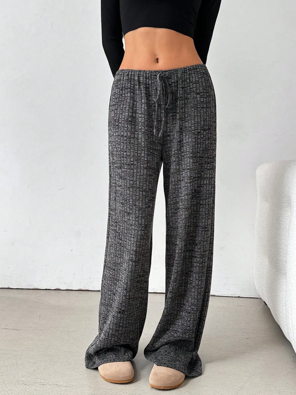 Striped Wide Leg Drawstring Pants, image 16