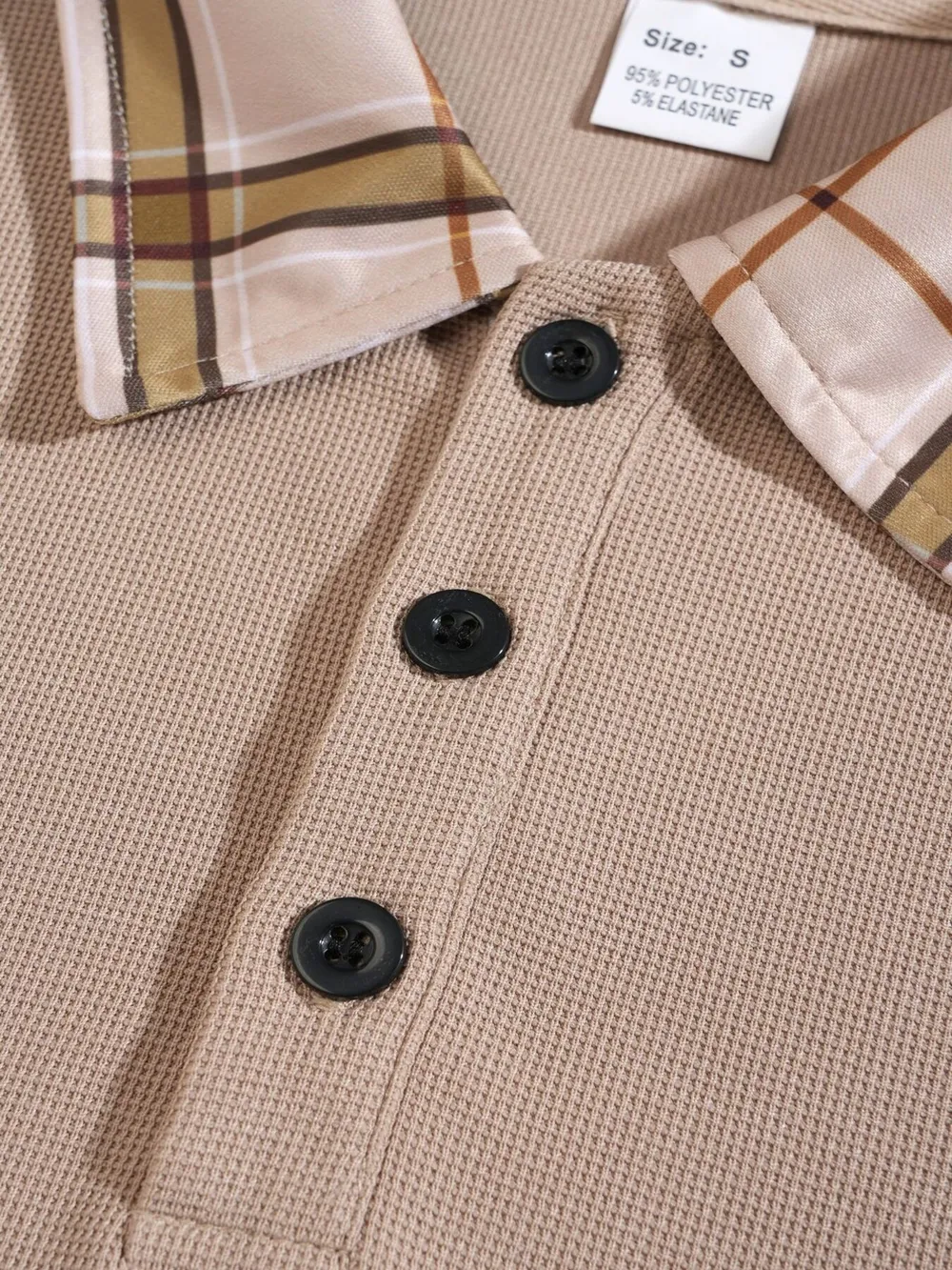 Men's Full Size Classic Plaid Collar Polo and Shorts Set Plus Size, image 4