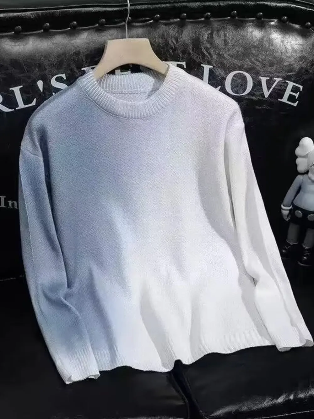 Men's Gradient Round Neck Knitted Pullover