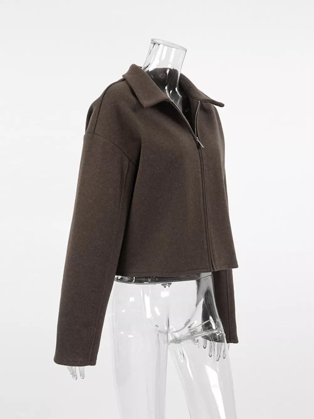 Zip Up Dropped Shoulder Jacket, image 7