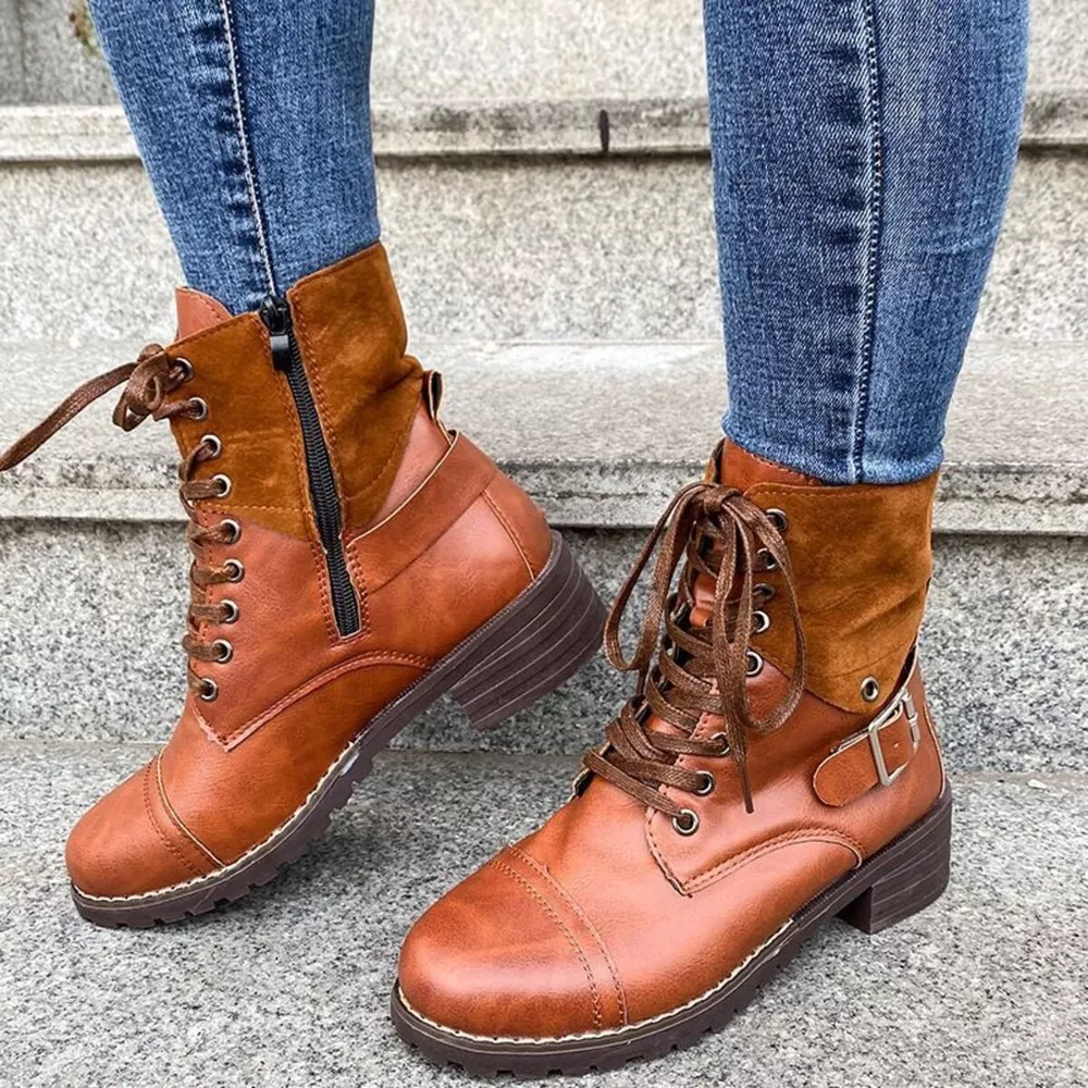 Lace-Up Block Heels Boots, image 7