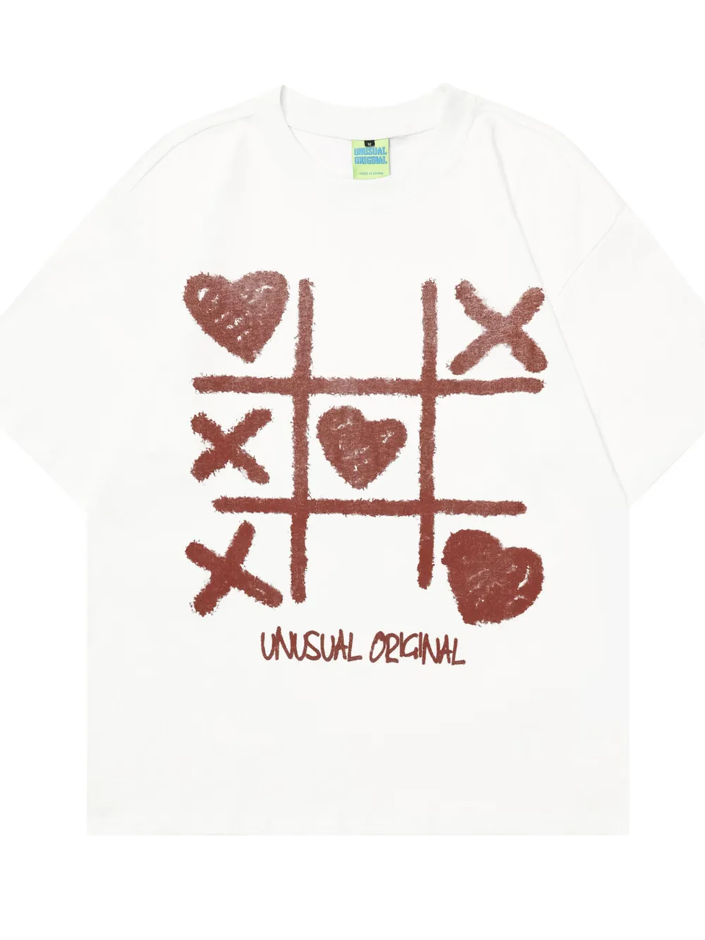 Men's Tic Tac Toe Heart Pattern Round Neck T-Shirt, image 3