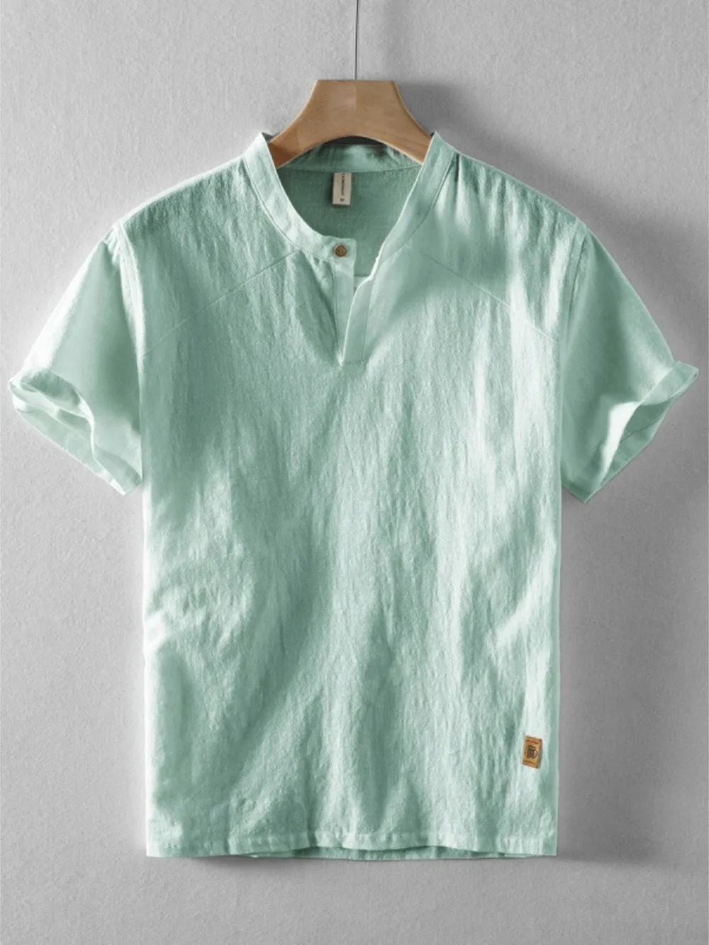 Men's Plus Size Short Sleeve Button Detail Blouse, image 11