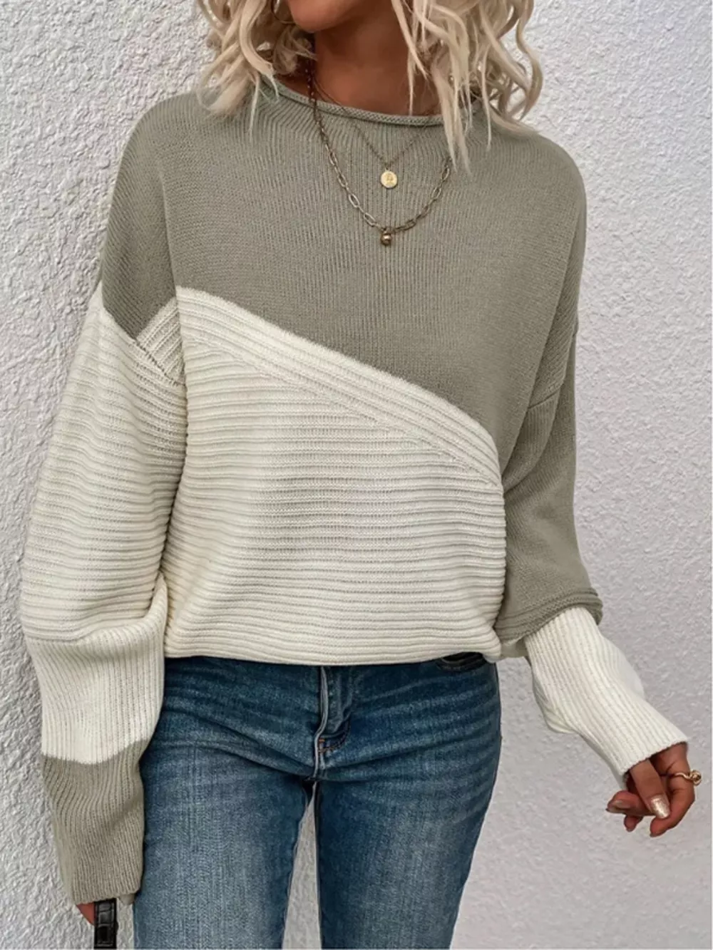 Color Block Ribbed Knit Sweater, image 18
