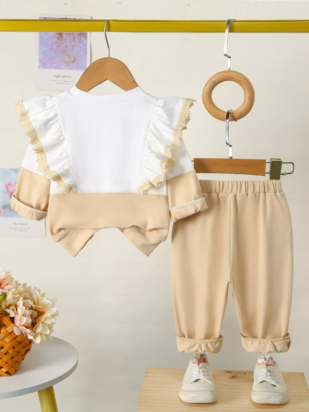 Children's Flower Long Sleeve Top and Pants Set, image 11