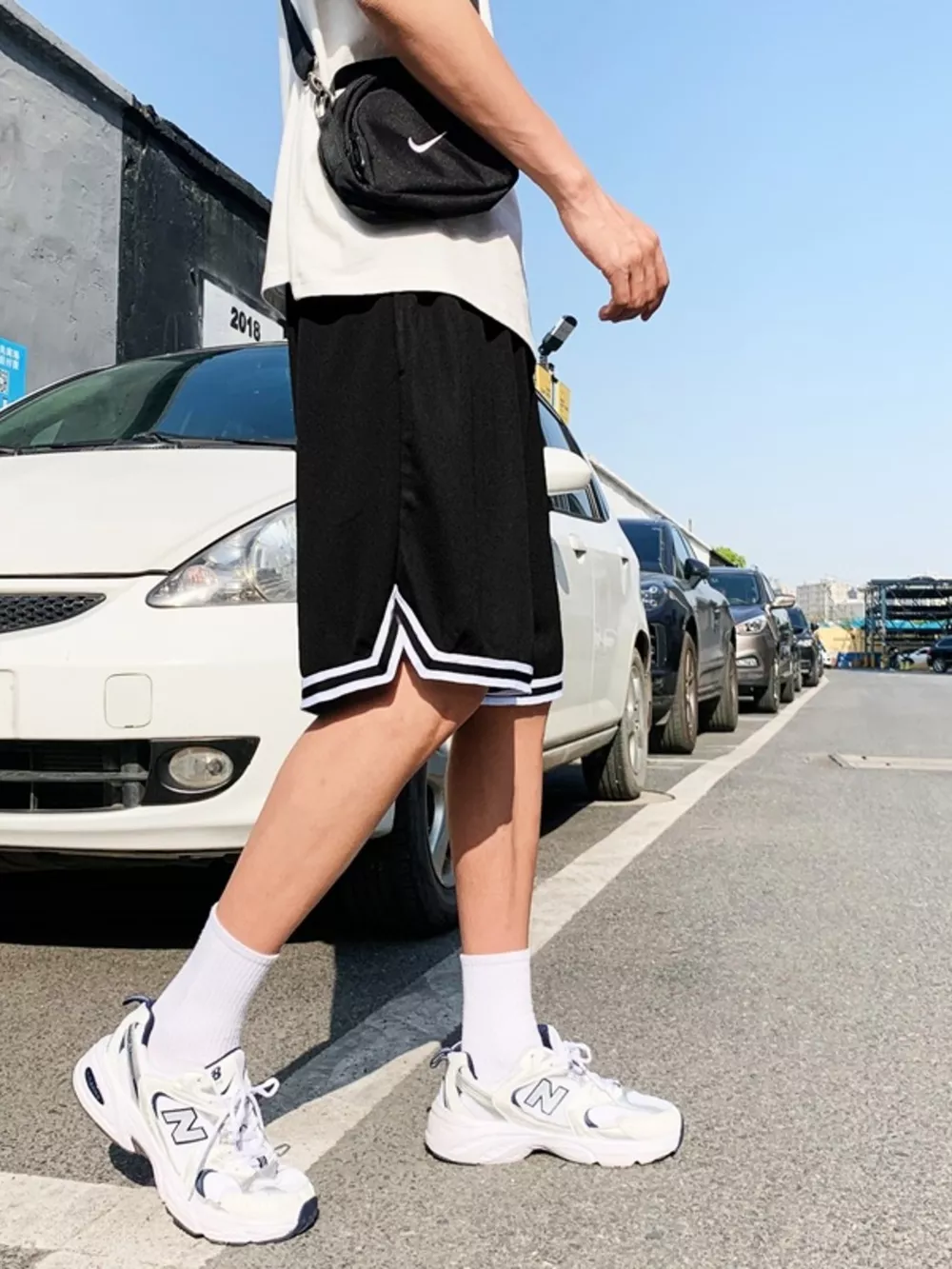 Men's Plus Size Drawstring Striped Shorts, image 3