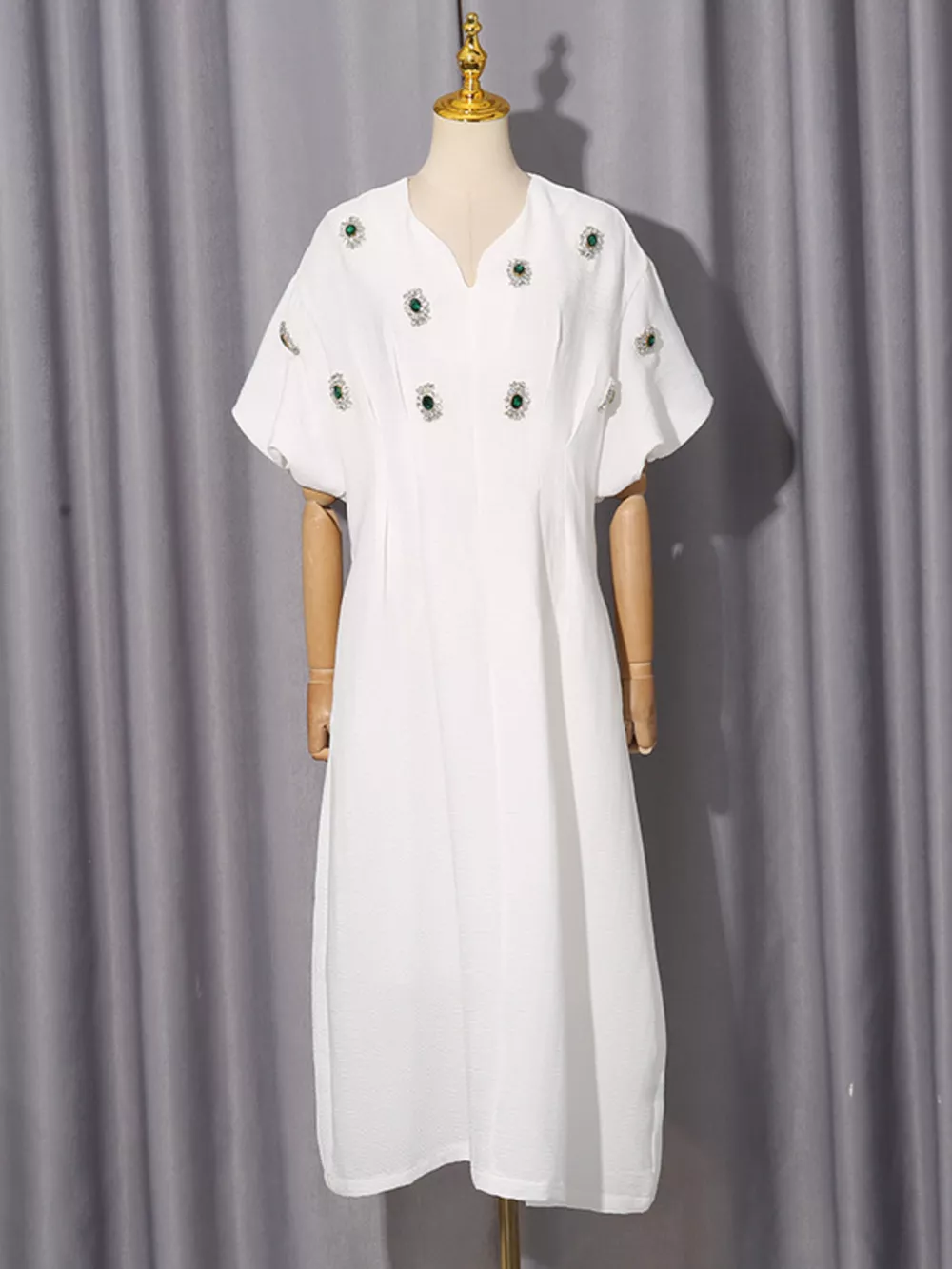 Embellished Puff Sleeve Midi Dress, image 14