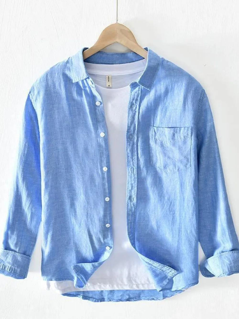 Men's Plus Size Button-Up Shirt with Chest Pocket, image 2