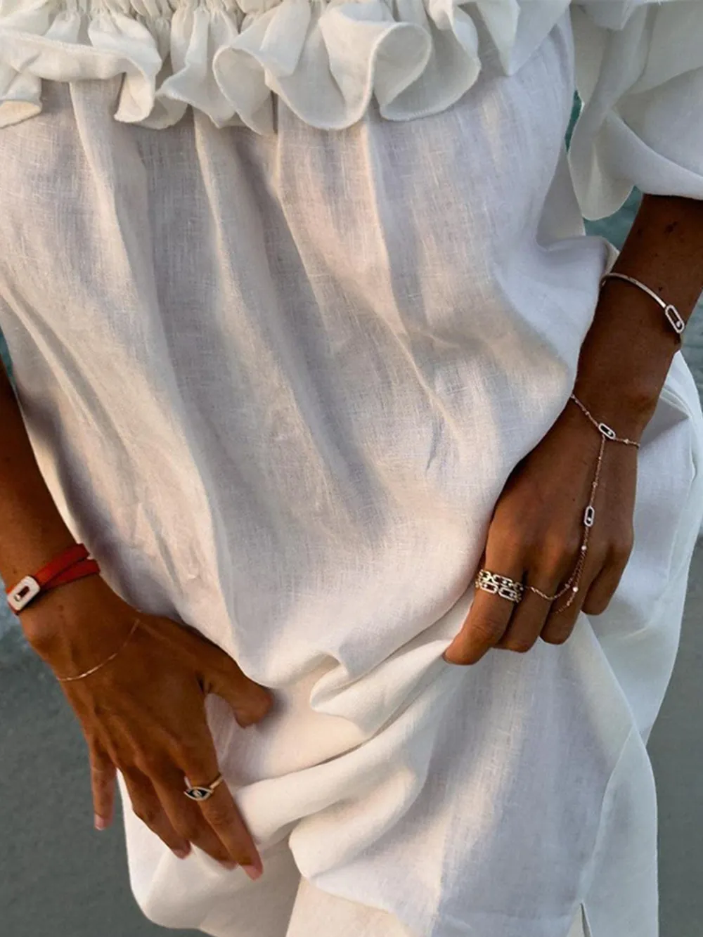 Side Slit Off-Shoulder Dress, image 5