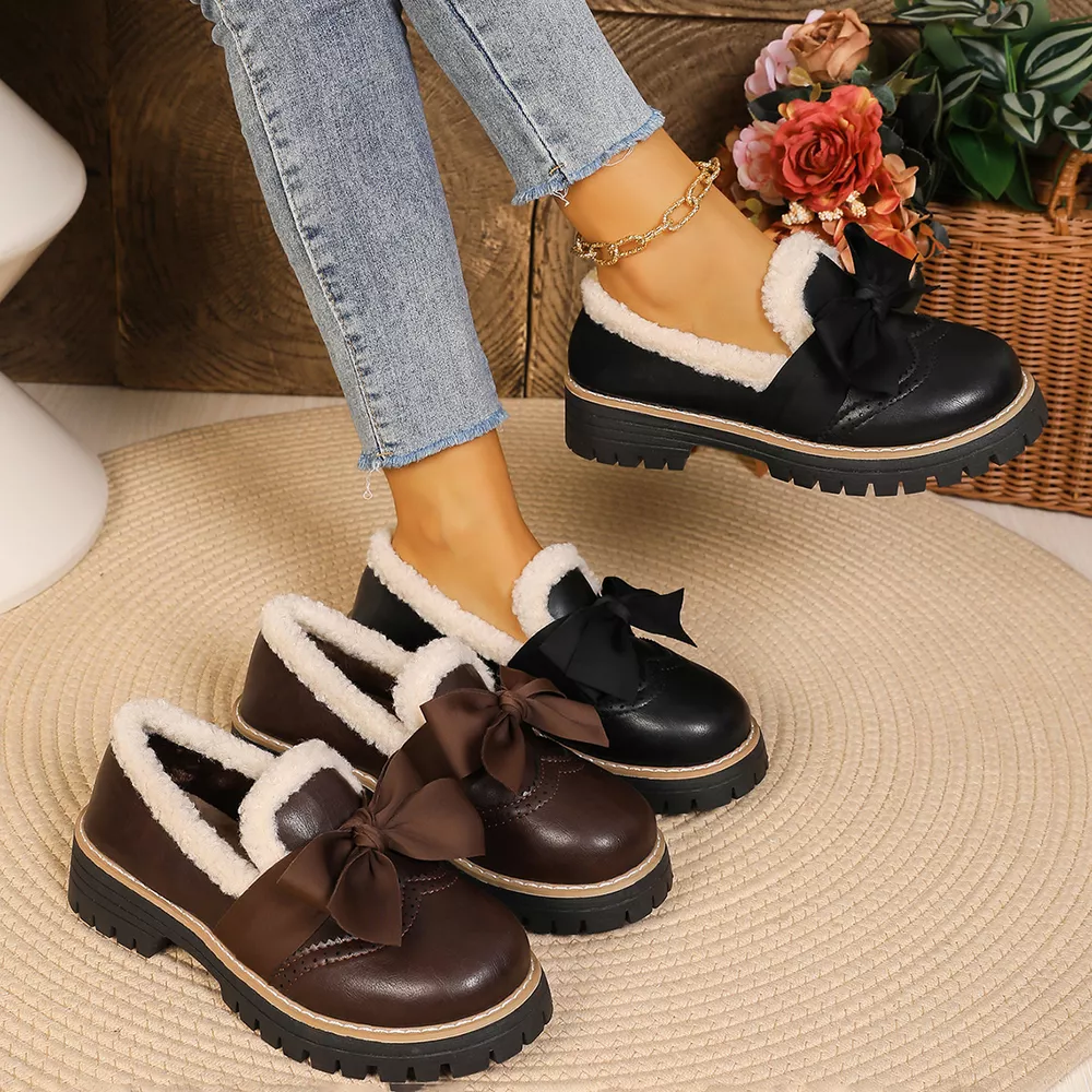 Bow Round Toe Loafers, image 2