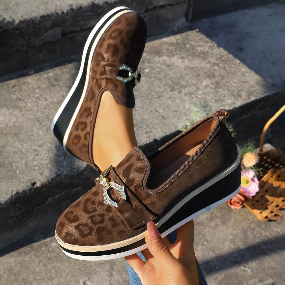 Leopard Print Wedge Loafers, image 10