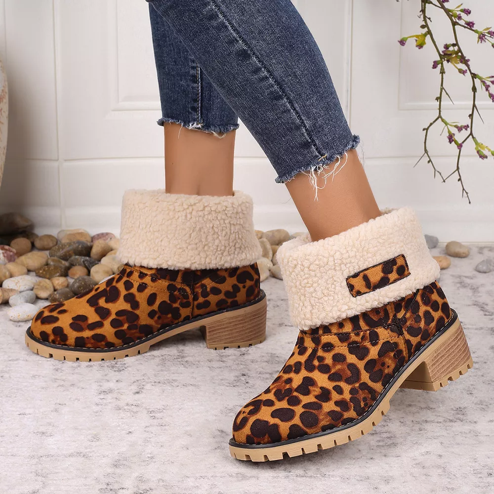 Leopard Print Plush Lined Boots, image 7