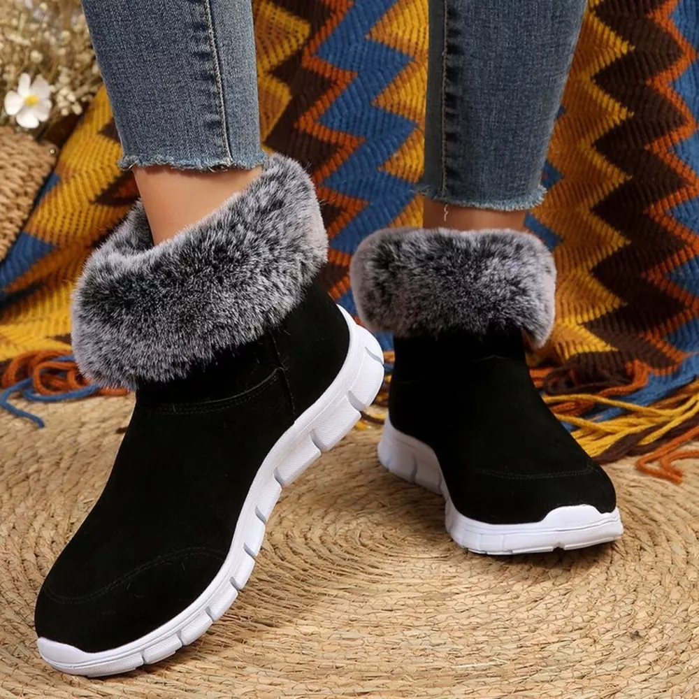 Side Zip Faux Fur Boots, image 4