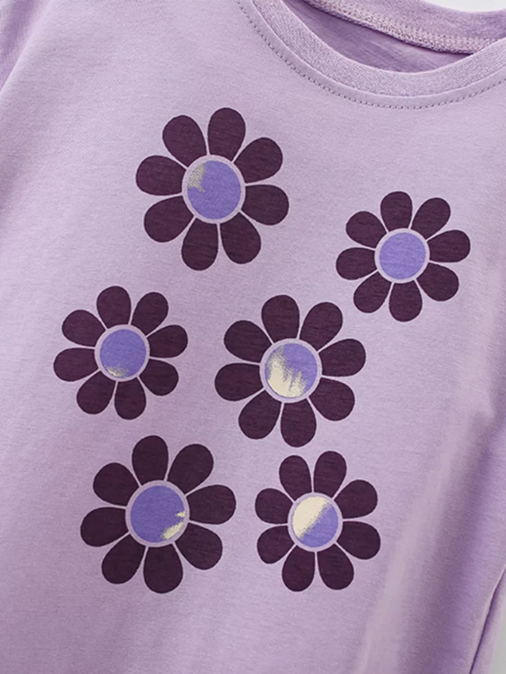 Children's Cute Floral Print Short Sleeve T-Shirt, image 3