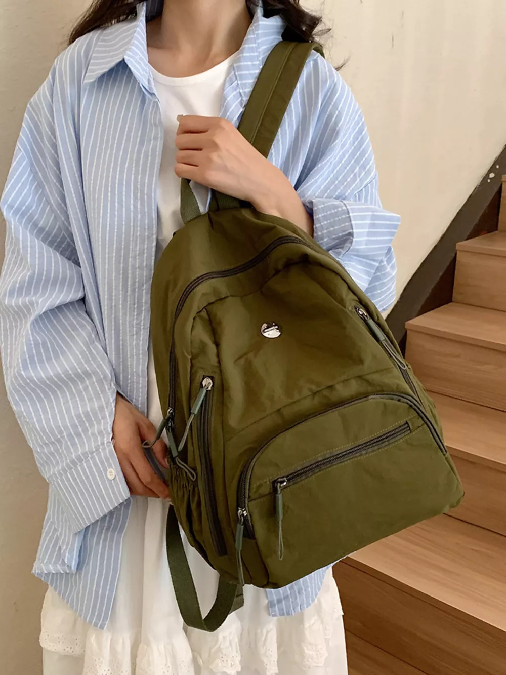 Lightweight Zipper Backpack Bag, image 3
