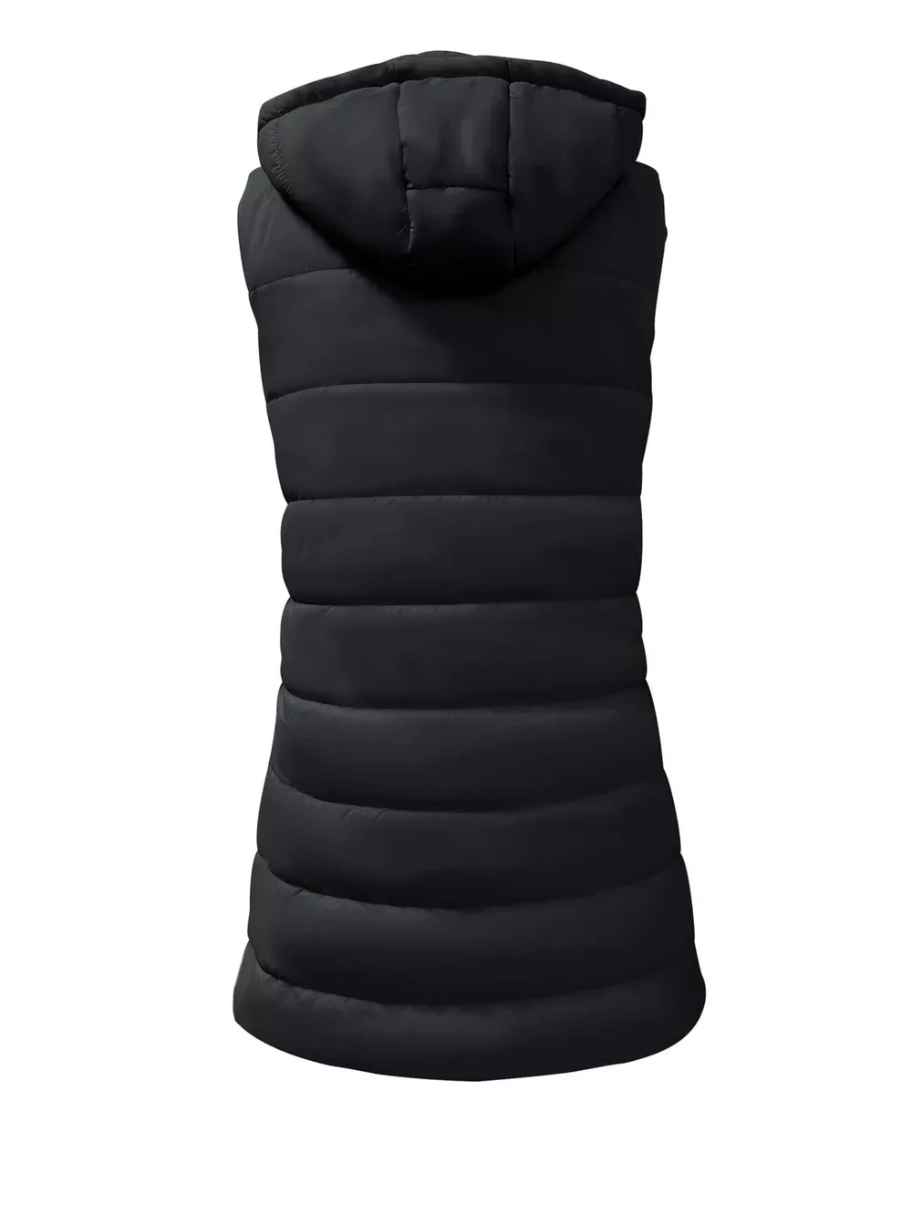 Zip Up Longline Hooded Puffer Vest Coat, image 15