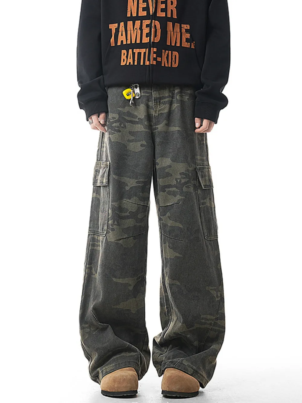 Men's Wide Leg Camouflage Cargo Pants