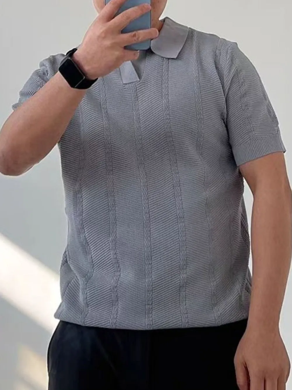 Men's Full Size Breathable Short Sleeve Polo Shirt Plus Size, image 8