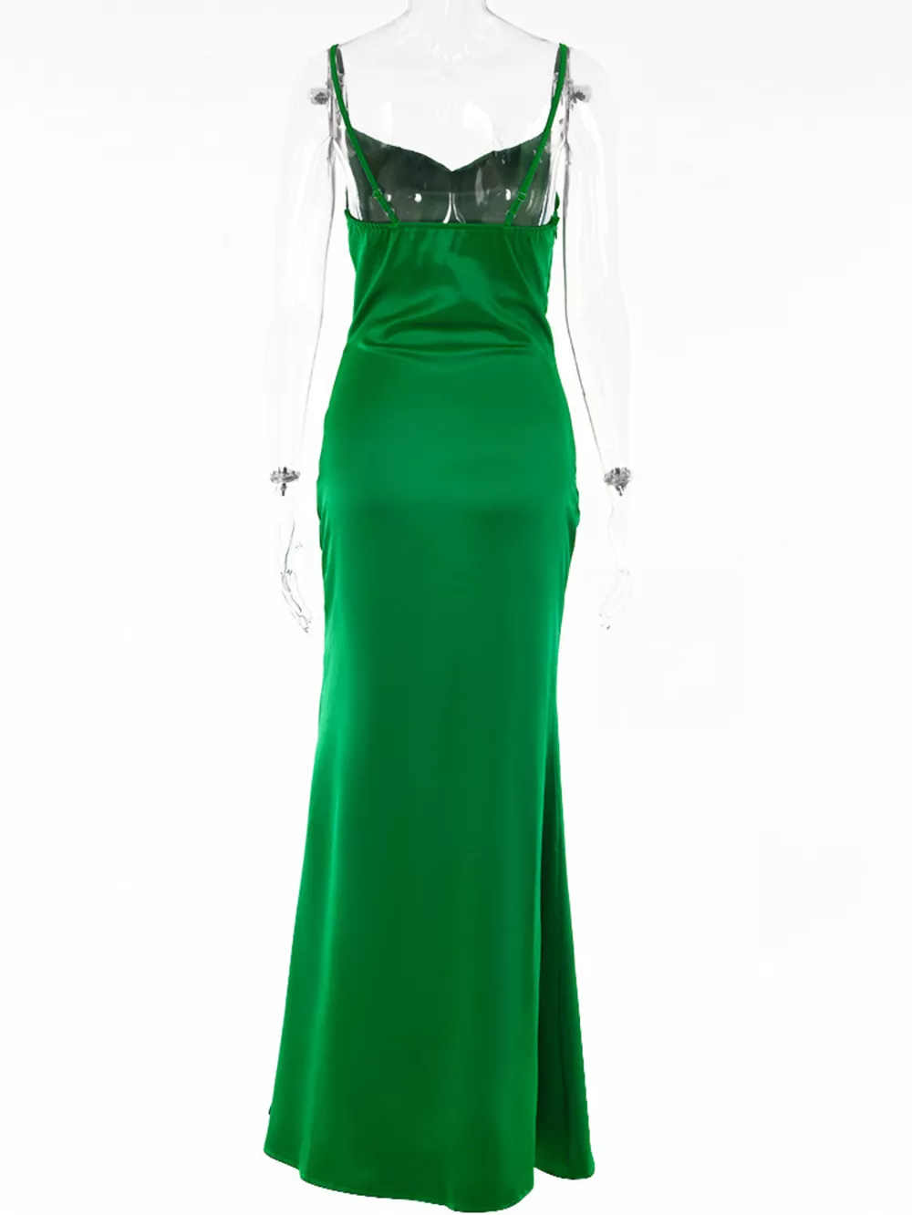 Ruched Split Spaghetti Strap Maxi Dress, image 7