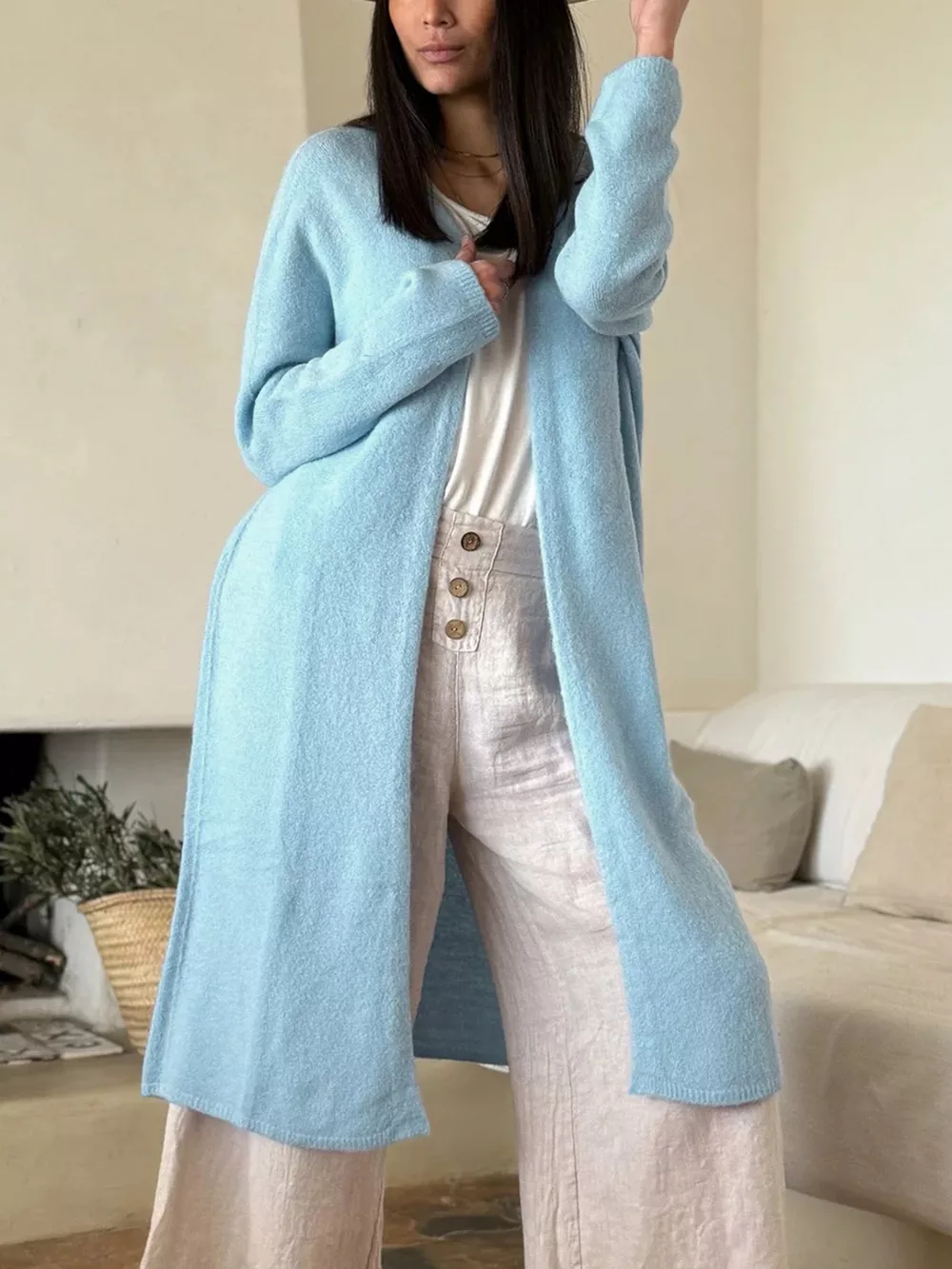 Soft Open-Front Longline Cardigan, image 3
