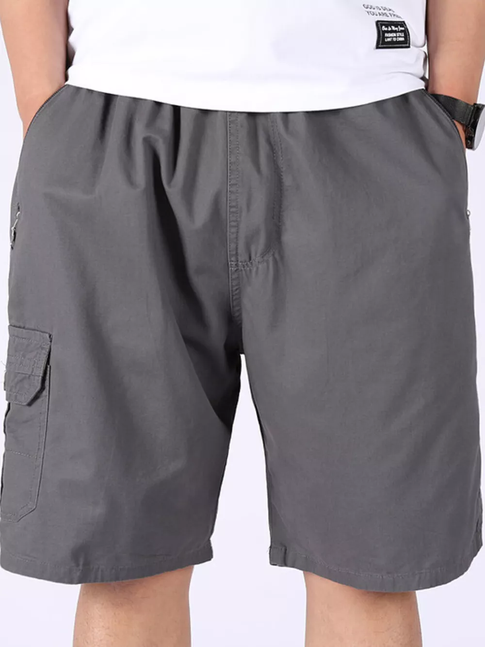 Men's Plus Size Loose Fit Cargo Shorts, image 2