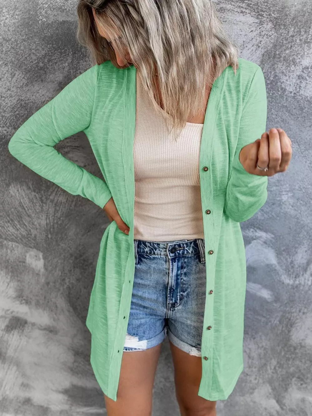 Full Size Lightweight Button-Up Cardigan Plus Size, image 11