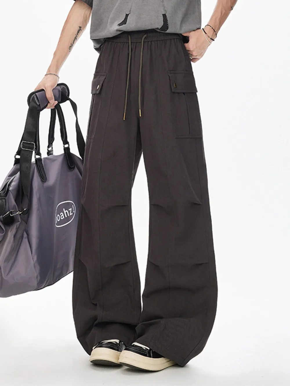 Men's Drawstring Cargo Pants, image 2
