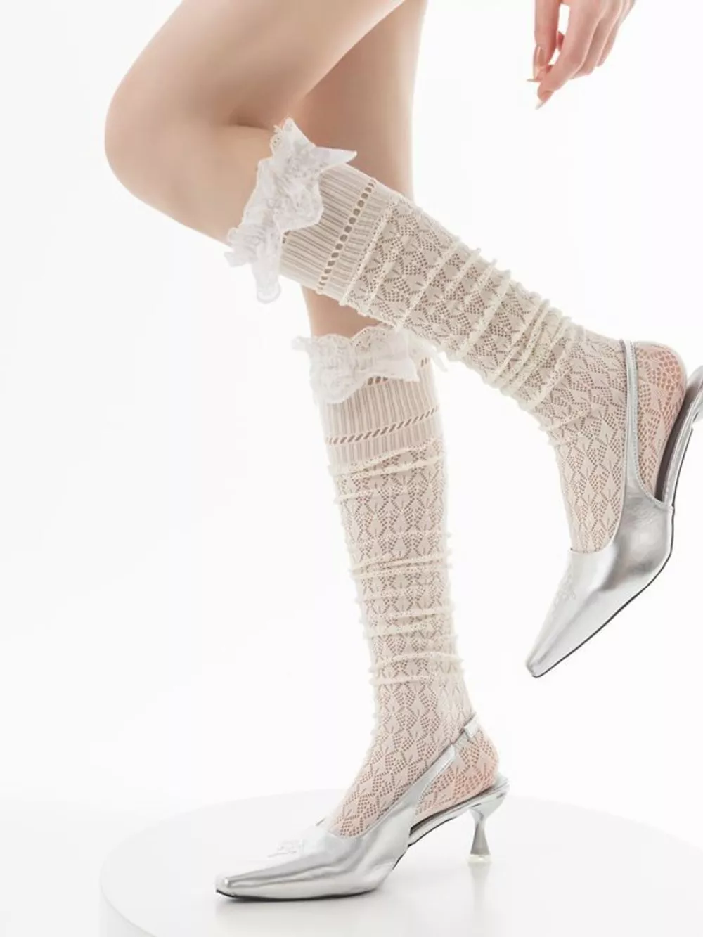 Lace Over-the-Knee Hollow-Out Stockings, image 13