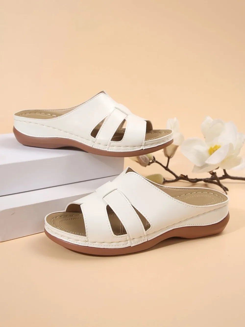 Cutout Leather Open Toe Sandals, image 20