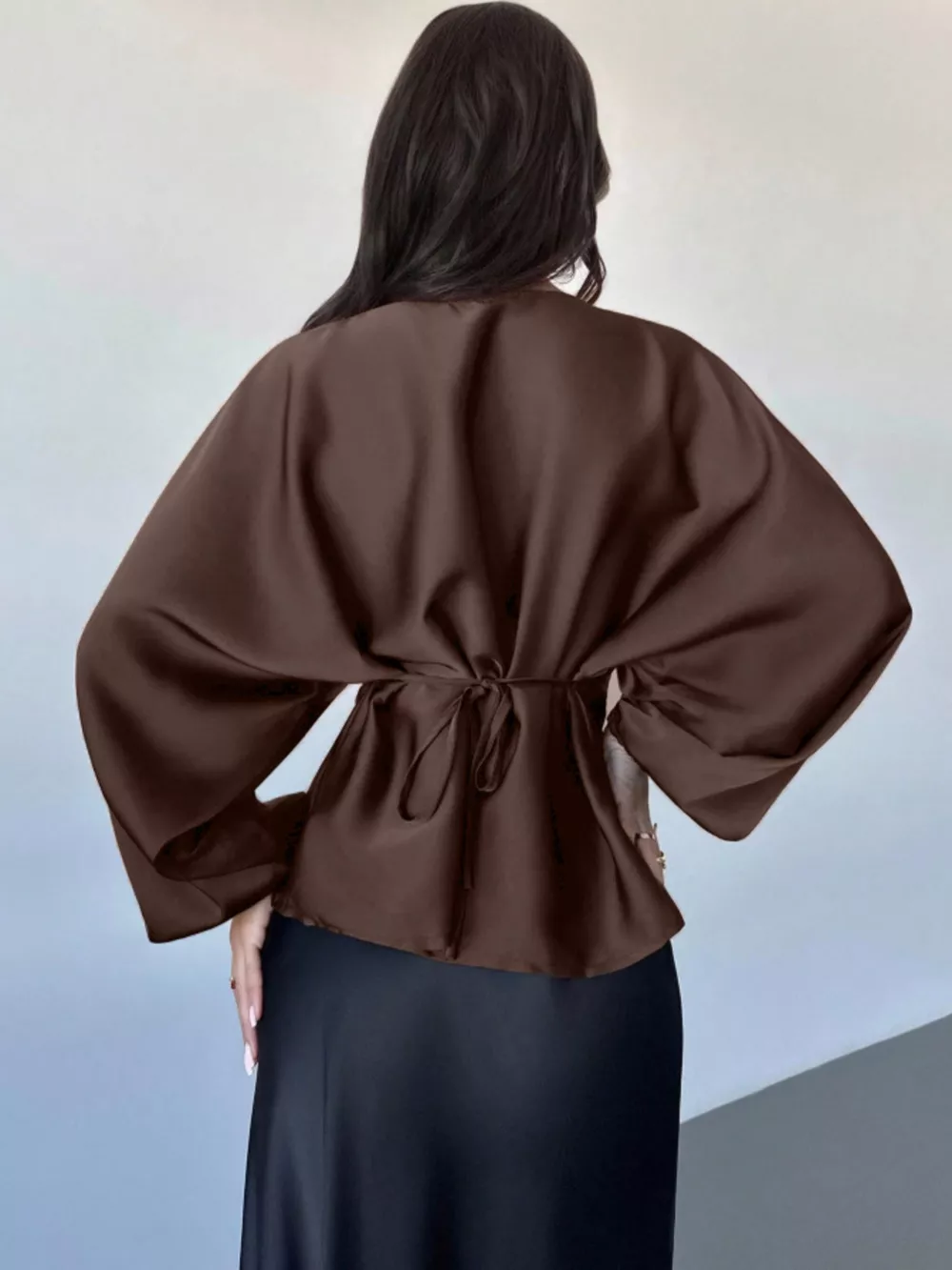 Back Tie Long Sleeve Blouse, image 15
