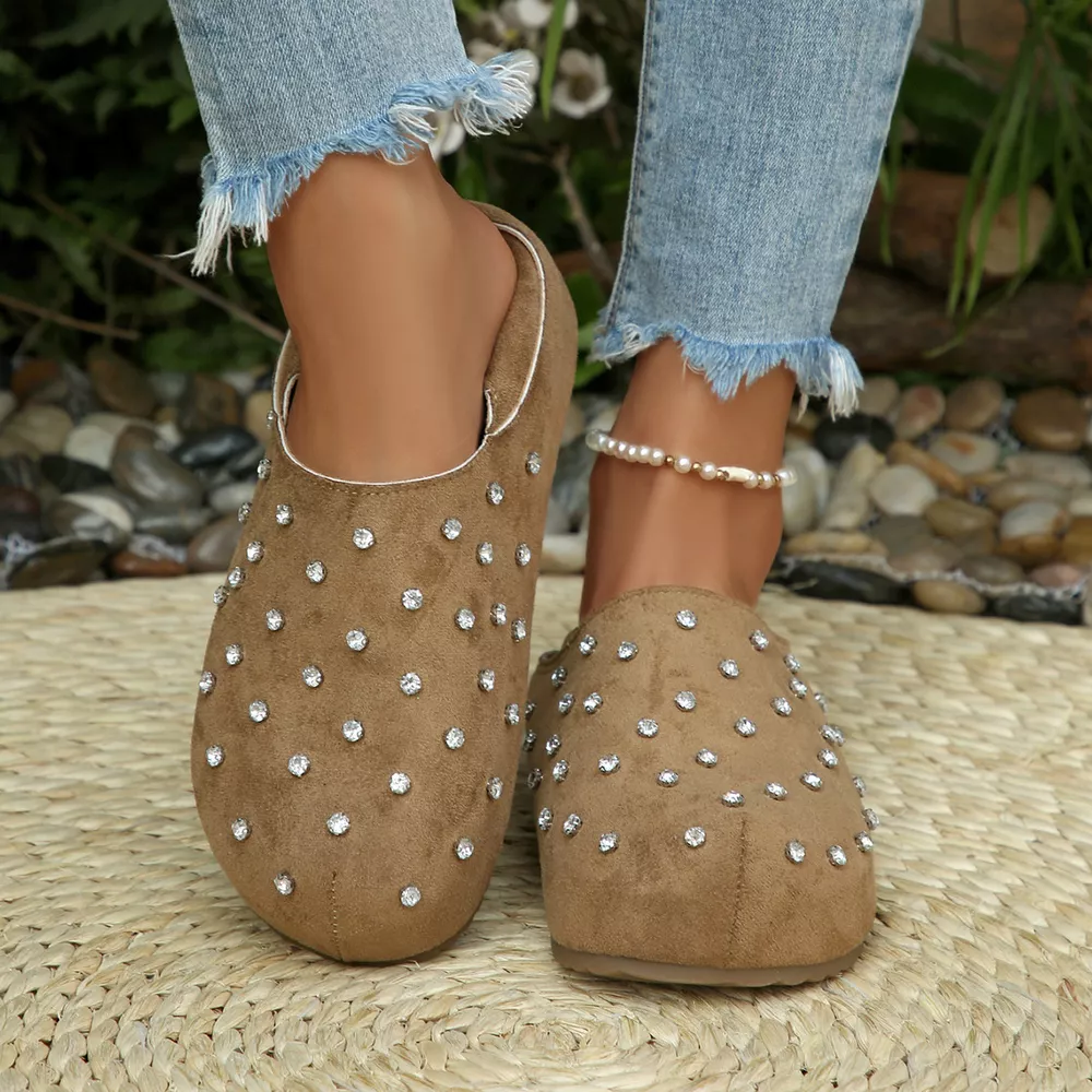 Rhinestone Round Toe Slip-Ons, image 10