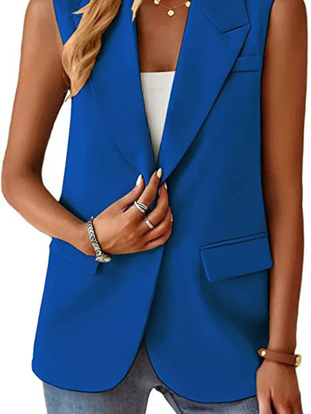 One Button Blazer Vest, image 15
