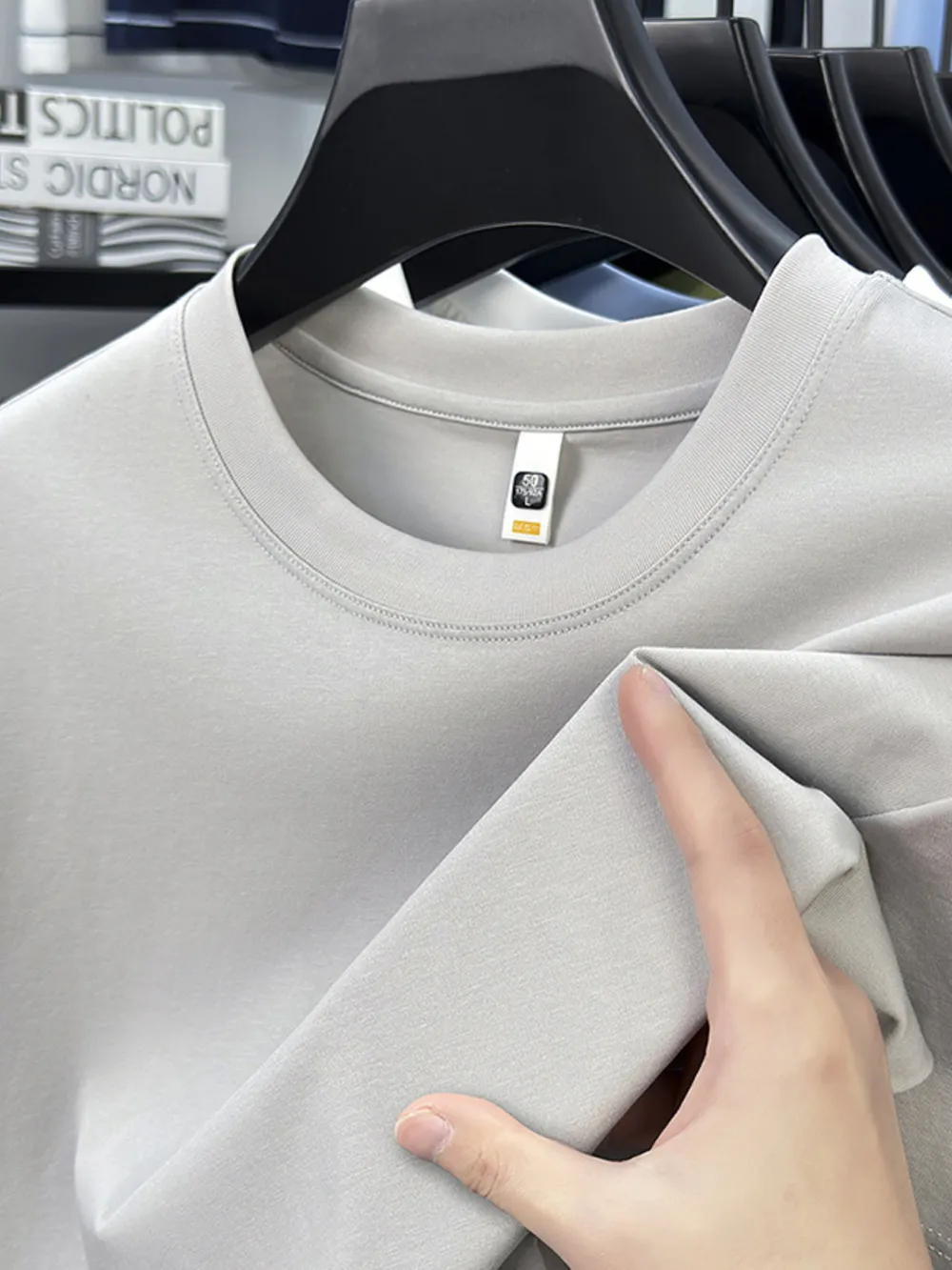 Men's Full Size Round Neck Short Sleeve Breathableen T-Shirt Plus Size, image 5