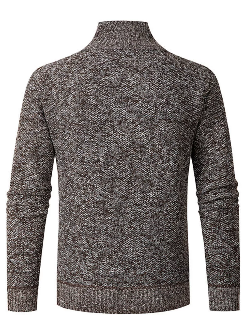 Men's Plus Size Half-Zip Stand Collar Textured Sweater, image 5