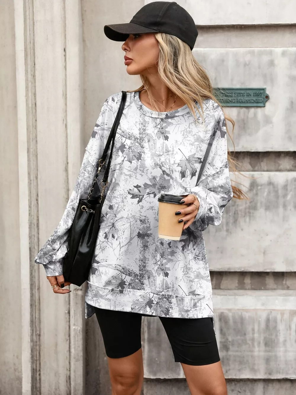Printed Round Neck Sweatshirt, image 4