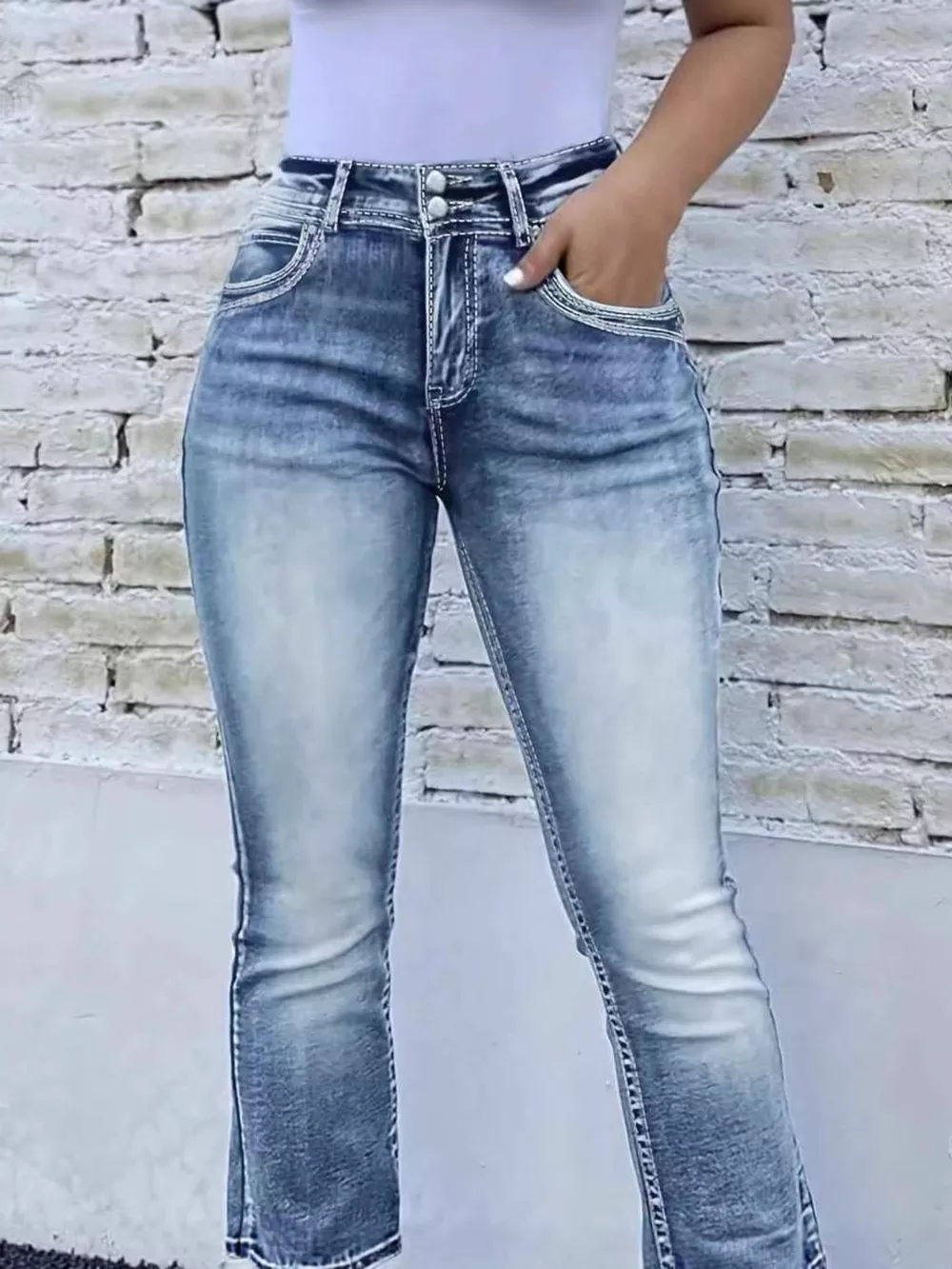 High Waist Bootcut Jeans, image 2