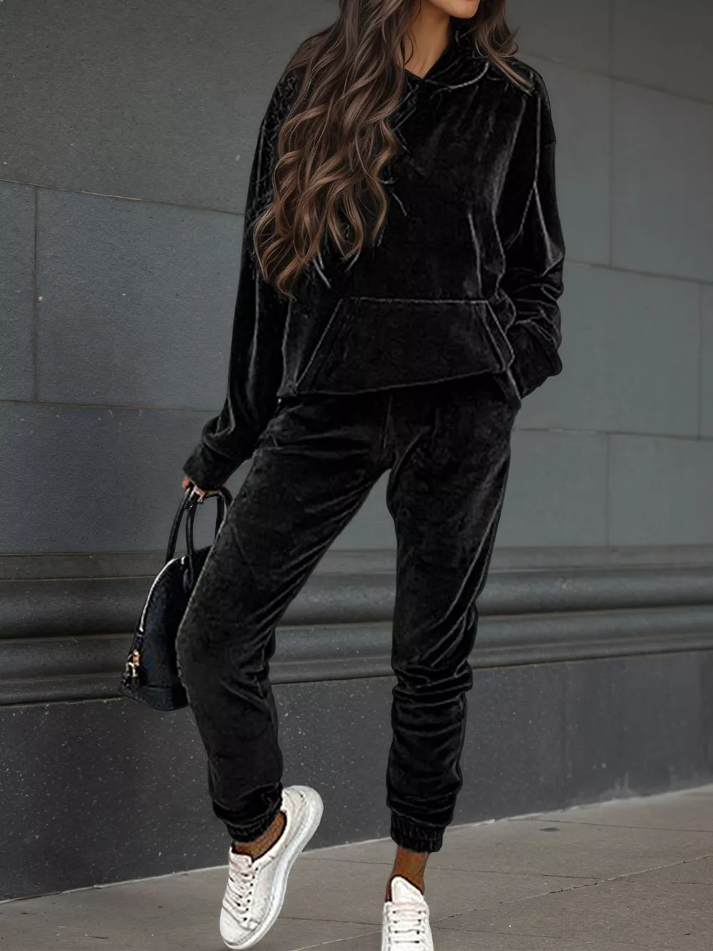 Velvet Long Sleeve Hoodie and Pants Set, image 15