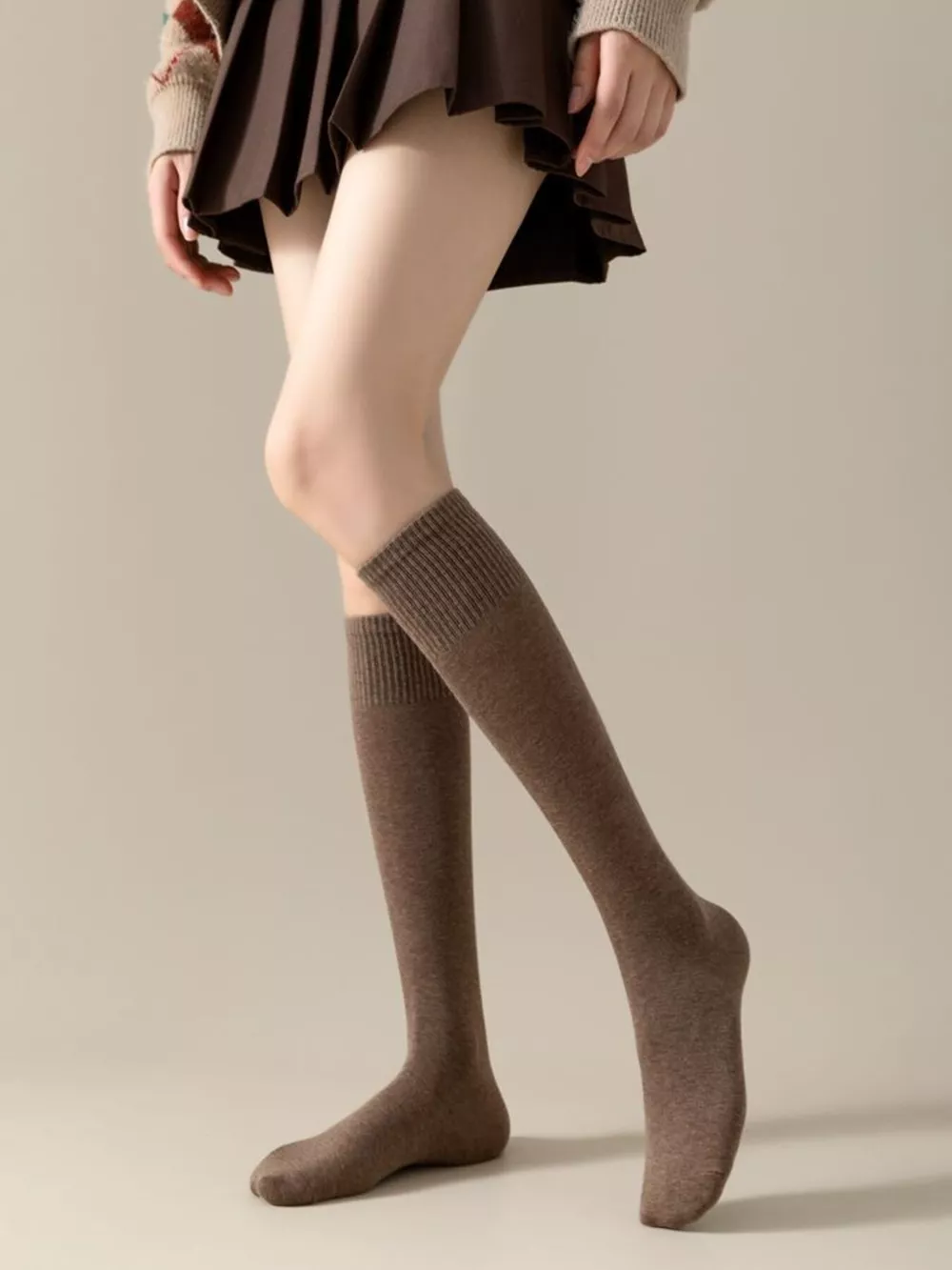 Ribbed Knee-High Socks, image 9