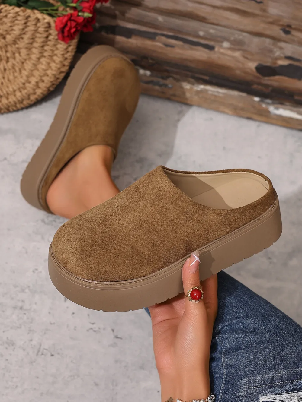 Platform Suede Slip-Ons, image 7